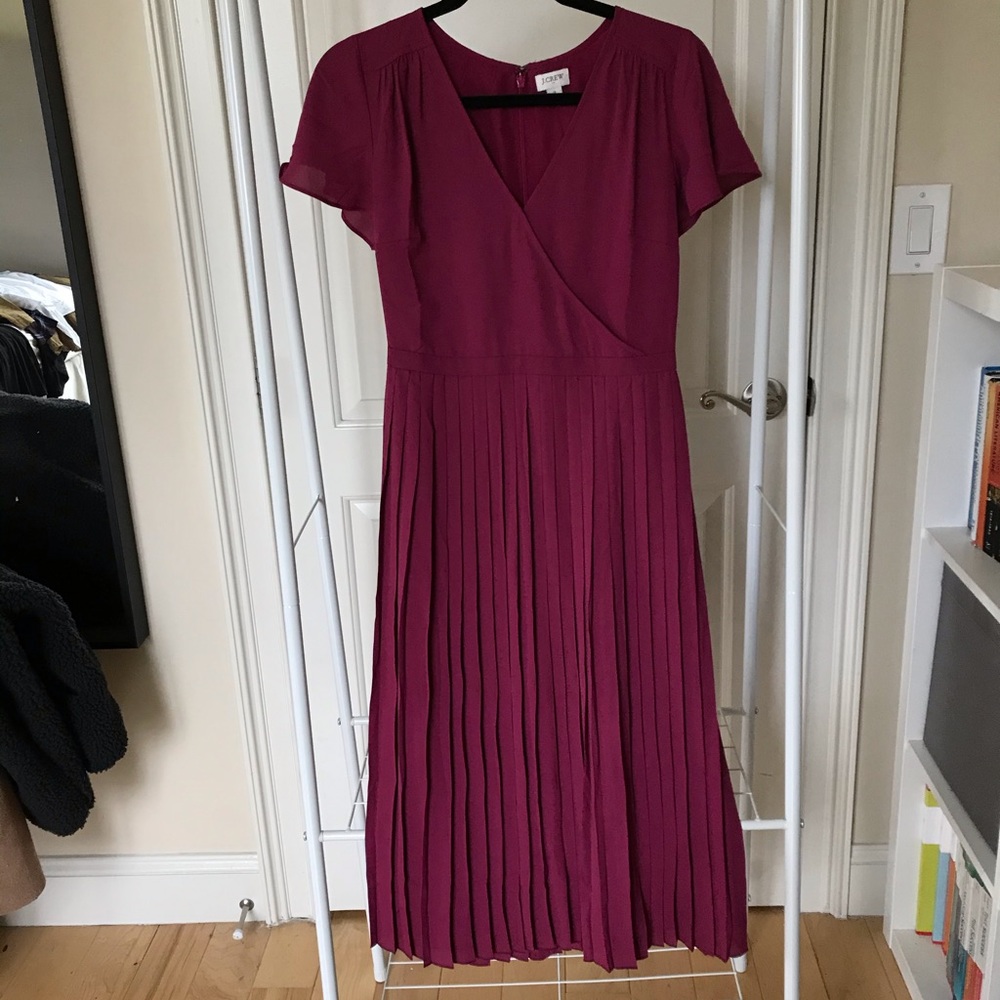 J Crew Factory Raspberry Midi Dress
